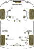 Front Lower Arm Front Bush Caster Offset  - Diagr. REF: 1