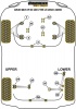 Front Lower Arm Front Bush Caster Offset  - Diagr. REF: 1